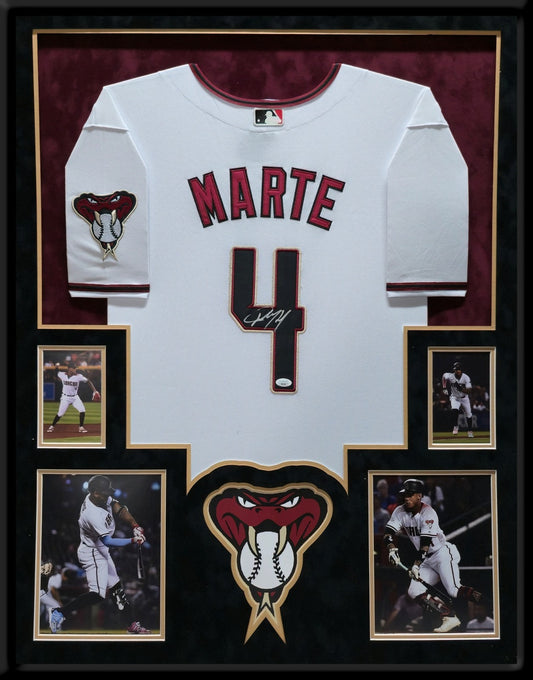 Suede Framed Arizona Diamondbacks Ketel Marte Autographed Signed Jersey Jsa Coa