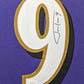 Framed Baltimore Ravens Justin Tucker Autographed Signed Stat Jersey Jsa Coa