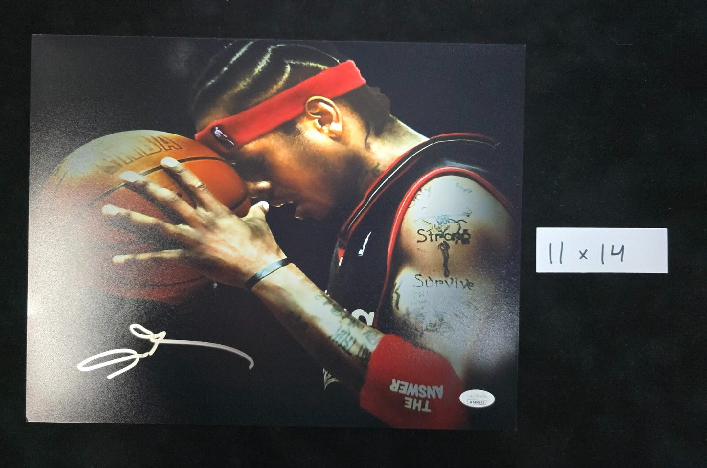 Philadelphia 76Ers Allen Iverson Autographed Signed 11X14 Photo Jsa Cert