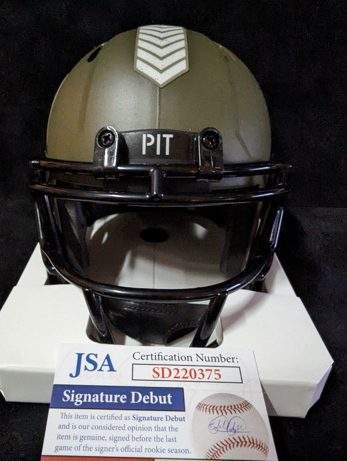 Pittsburgh Steelers Joey Porter Jr Autographed Salute Mini Helmet Jsa Coa