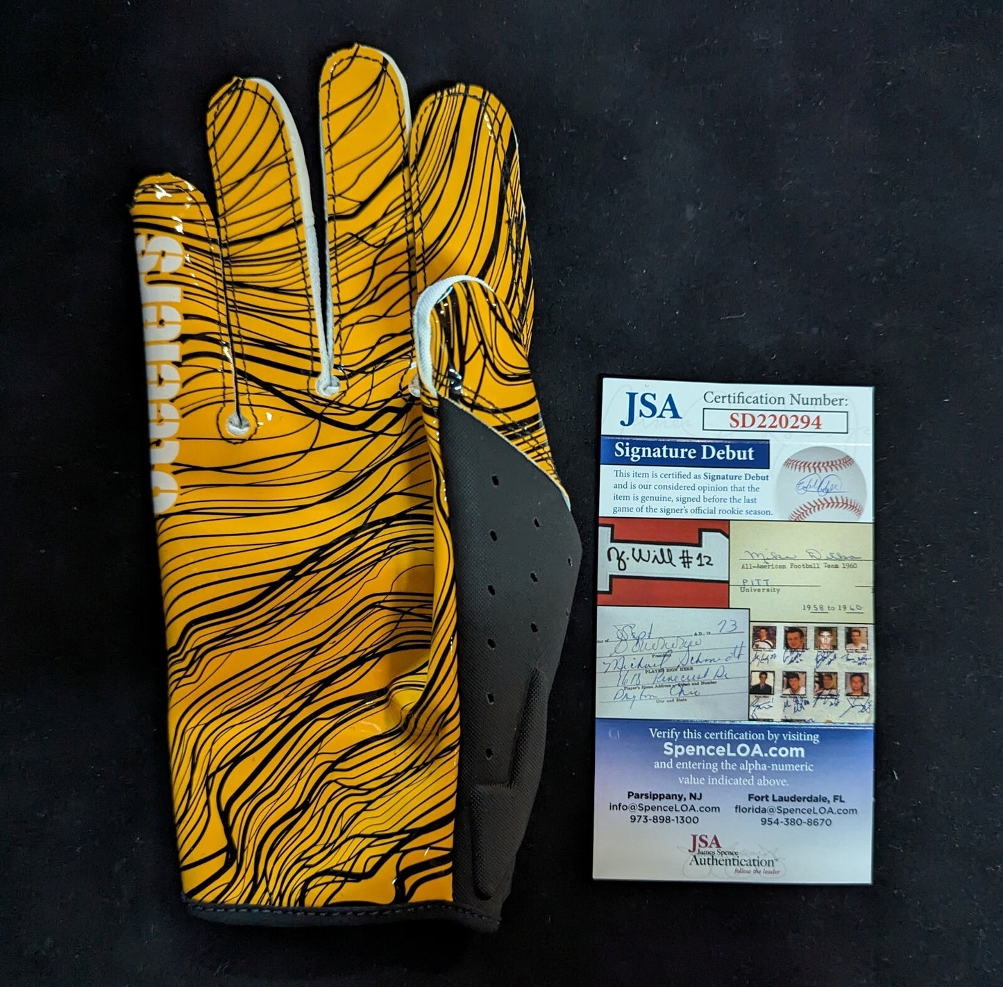 Pittsburgh Steelers Joey Porter Jr Signed Glove Jsa Coa