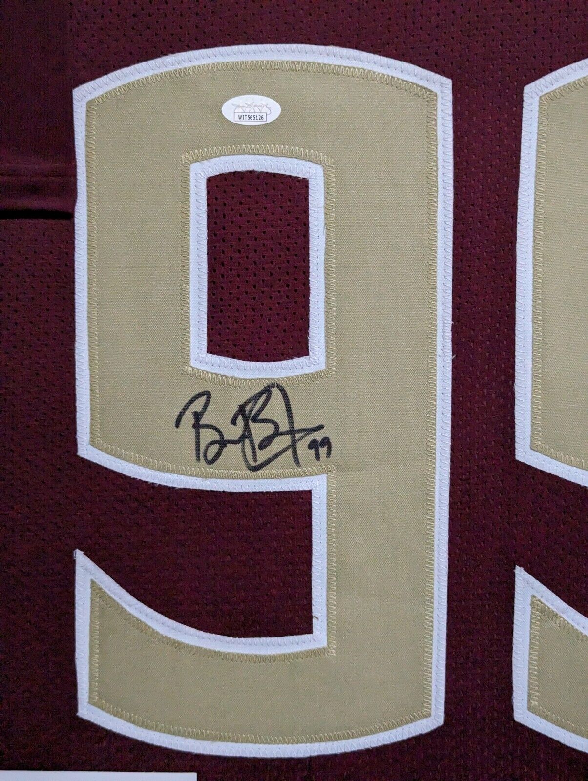 MVP Authentics Framed Florida State Seminoles Brian Burns Autographed Jersey Jsa Coa 405 sports jersey framing , jersey framing