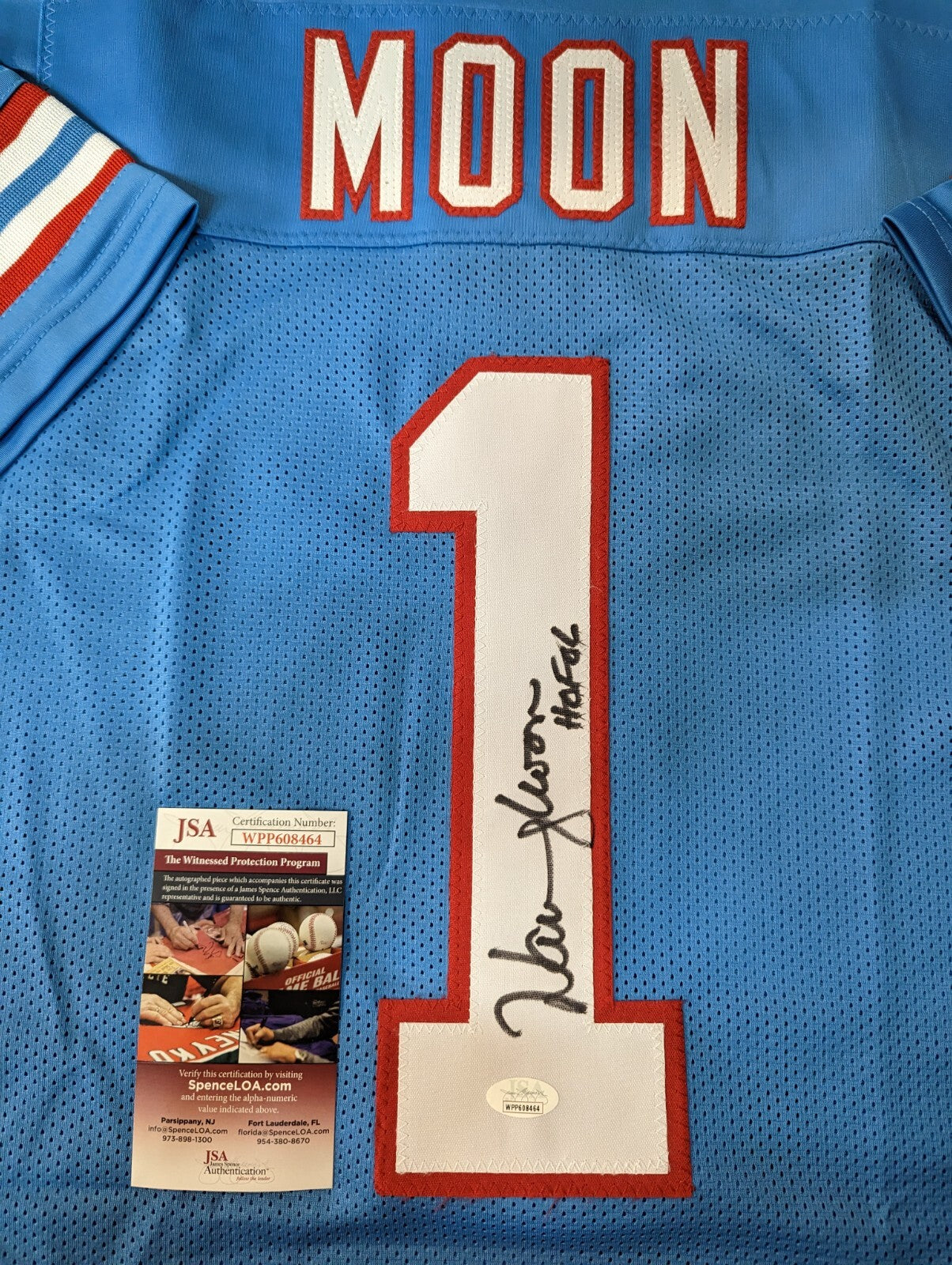 Houston Oilers Warren Moon Autographed Signed Inscribed Jersey Jsa Coa