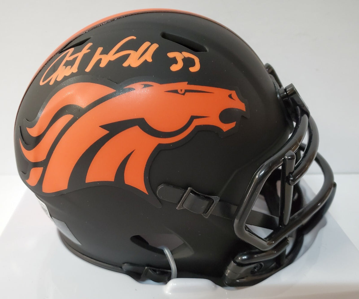 Denver Broncos Javonte Williams Signed Eclipse Mini Helmet Bas Holo