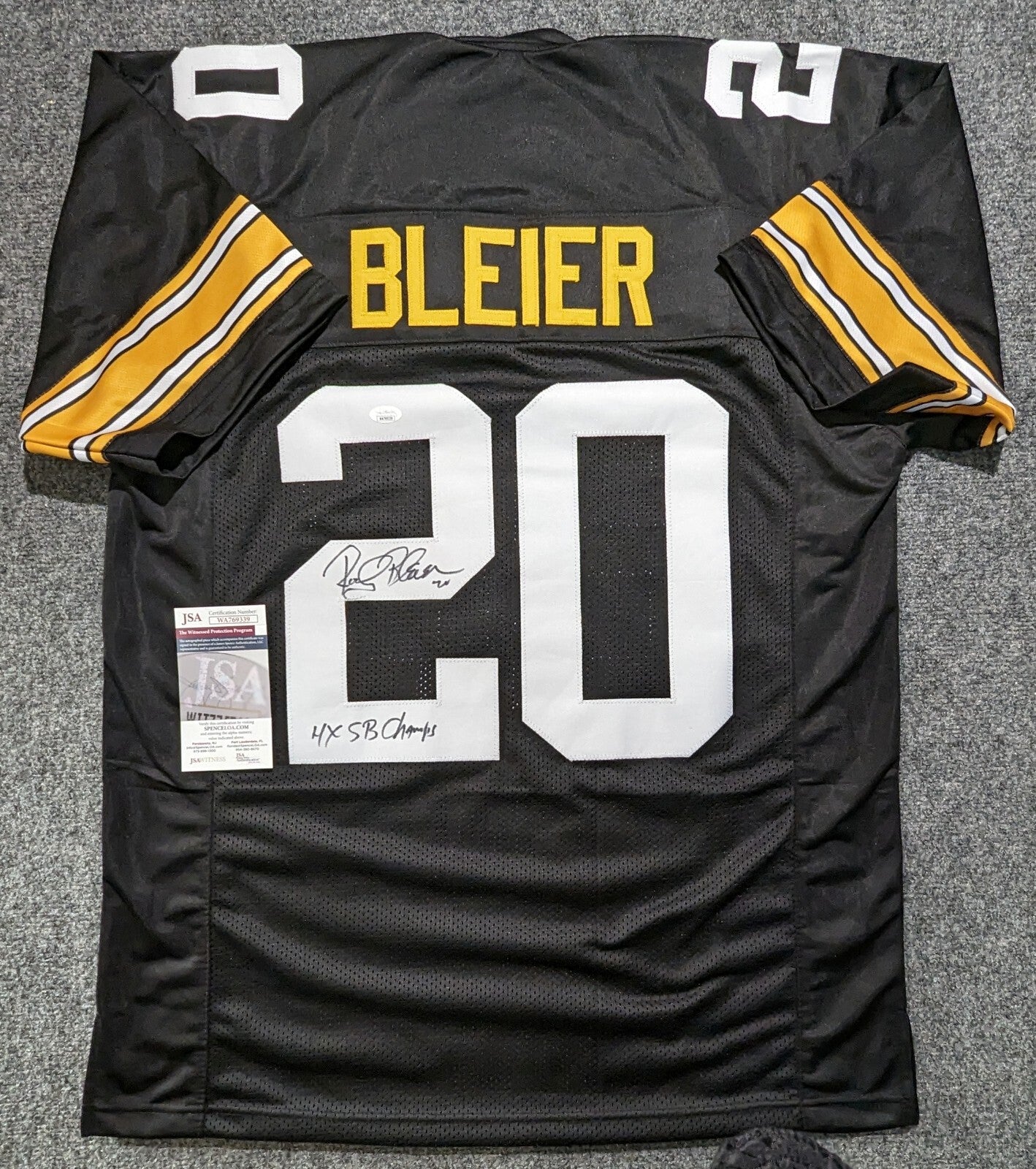 Pittsburgh Steelers Rocky Bleier Autographed Signed Incscribed Jersey Jsa Coa