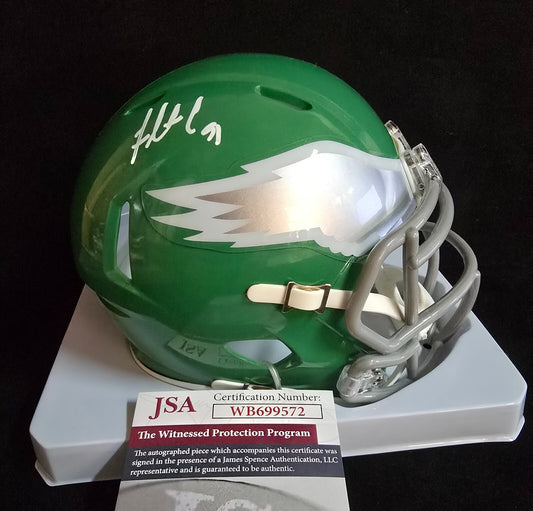 Philadelphia Eagles Fletcher Cox Autographed Signed Kelly Mini Helmet Jsa Coa