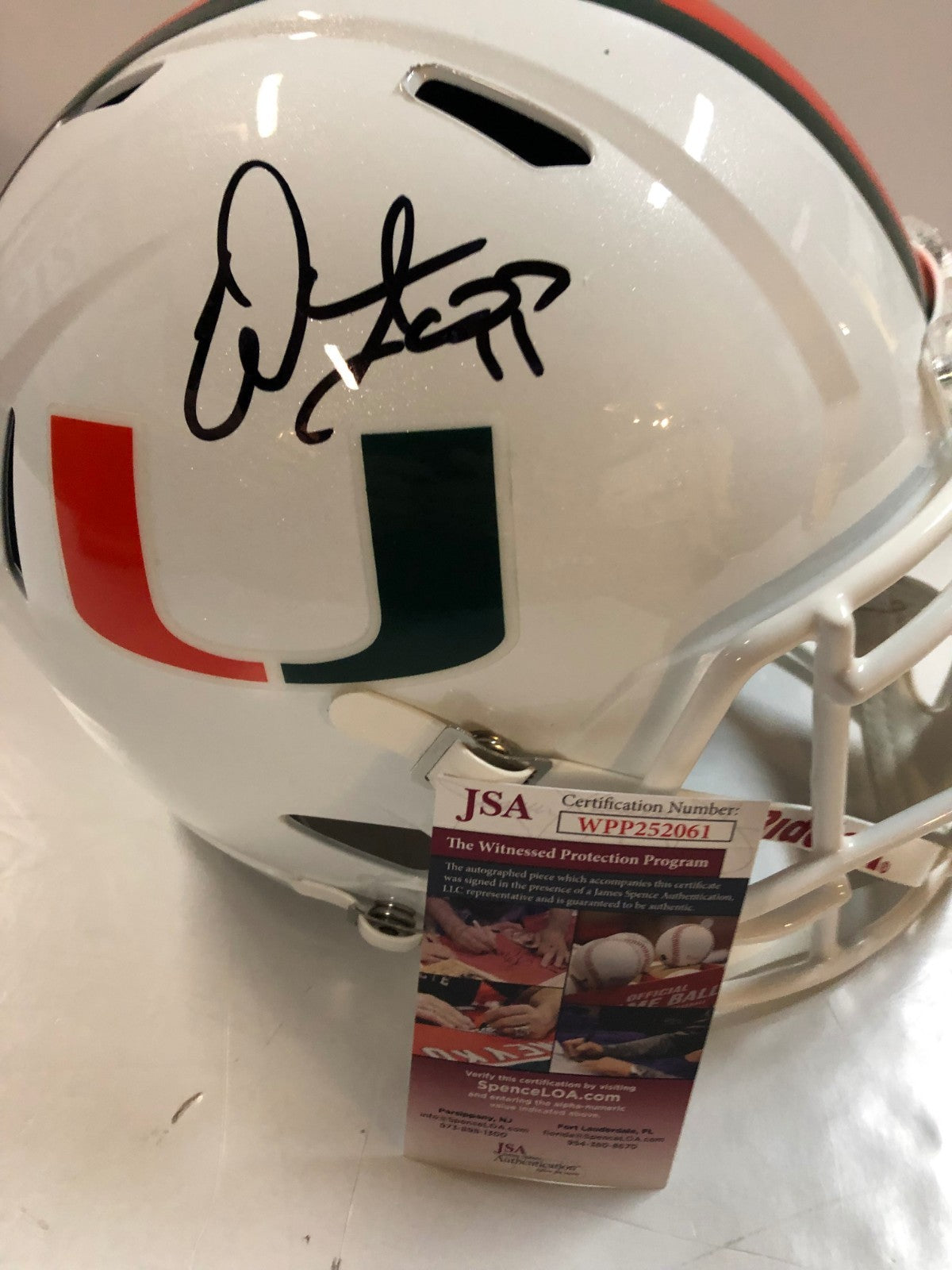 Warren Sapp Autographed Signed Miami Hurricanes Full Size Helmet Jsa Coa
