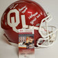 Marquise Brown Signed Inscribed Oklahoma Sooners Full Sz Auth  Helmet Jsa Coa