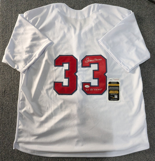 Washington Senators Frank Howard Autographed Inscribed Custom Jersey Jsa Coa