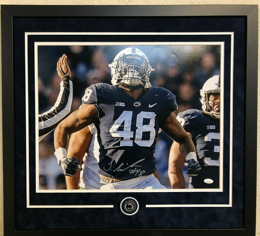 Shareef Miller Framed Signed Penn State 16X20 Photo Jsa Coa