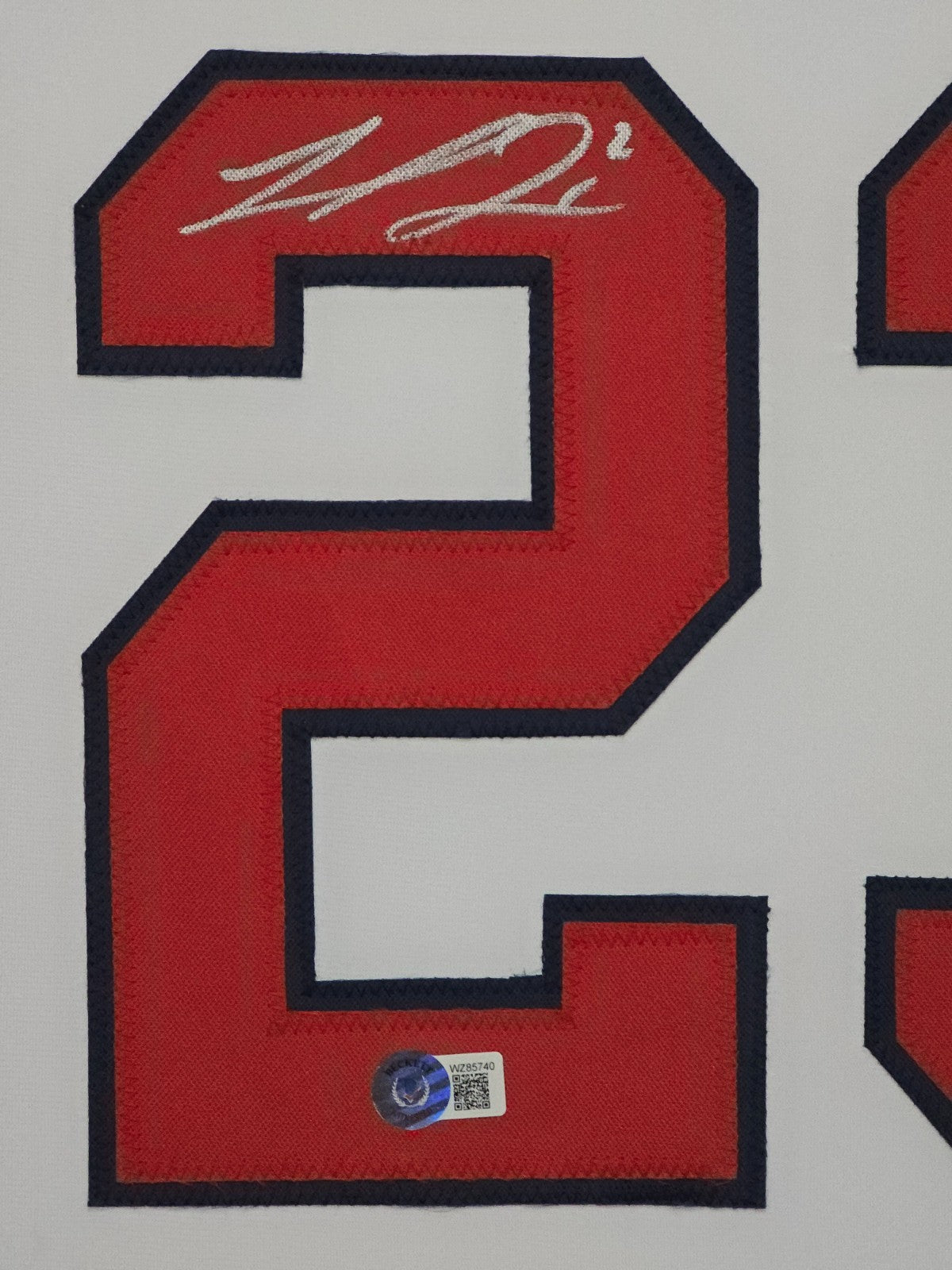 Framed Atlanta Braves Michael Harrris Ii Autographed Jersey Beckett Hologram