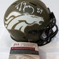 Denver Broncos Ed Mccaffrey Autographed Salute To Service Mini Helmet Jsa Coa