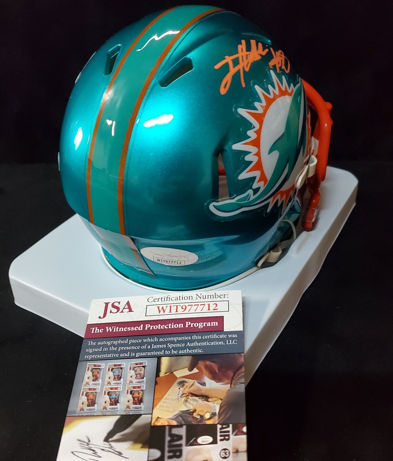 Miami Dolphins Jevon Holland Autographed Signed Flash Mini Helmet Jsa Coa