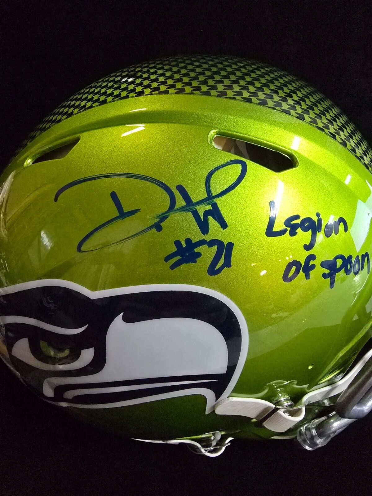 Seattle Seahawks Devon Witherspoon Signed Full Size Flash Authentic Helmet Bas