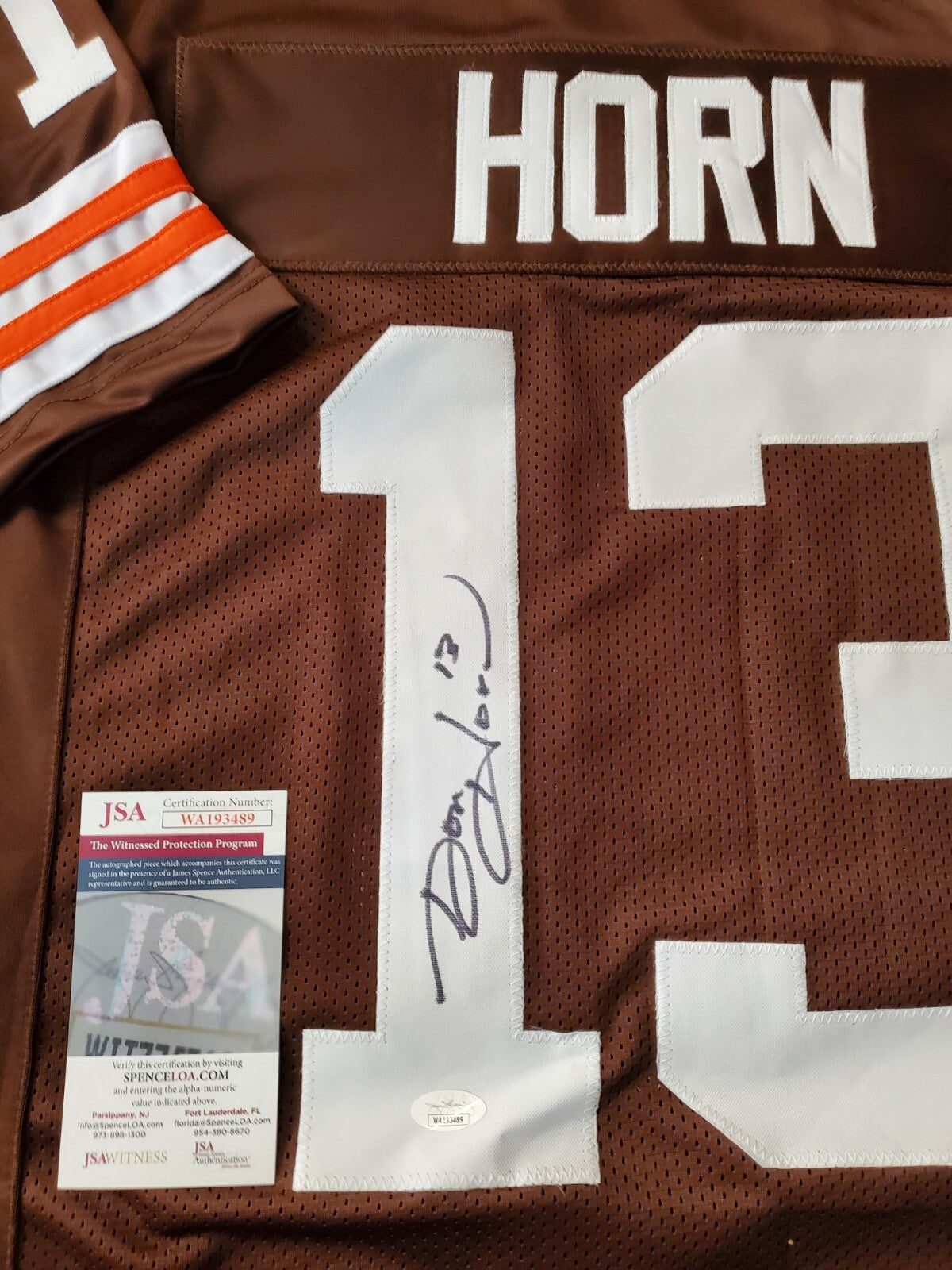 Cleveland Browns Don Horn Autographed Signed Jersey Jsa Coa