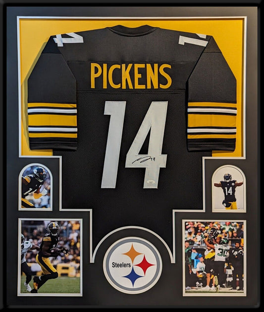 Framed Pittsburgh Steelers George Pickens Autographed Signed Jersey Jsa Coa