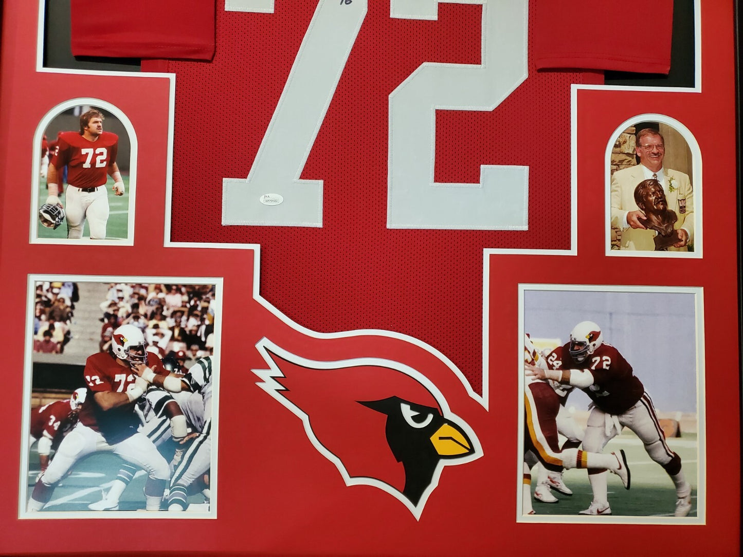 Framed St Louis Cardinals Dan Dierdorf Signed Inscribed Jersey Jsa Coa