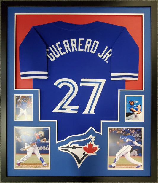 MVP Authentics Framed Toronto Blue Jays Vlad Guerrero Jr Autographed Signed Jersey Jsa Coa 629.10 sports jersey framing , jersey framing