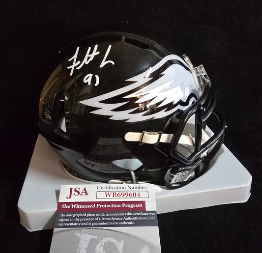 Philadelphia Eagles Fletcher Cox Autographed Signed Black Mini Helmet Jsa Coa