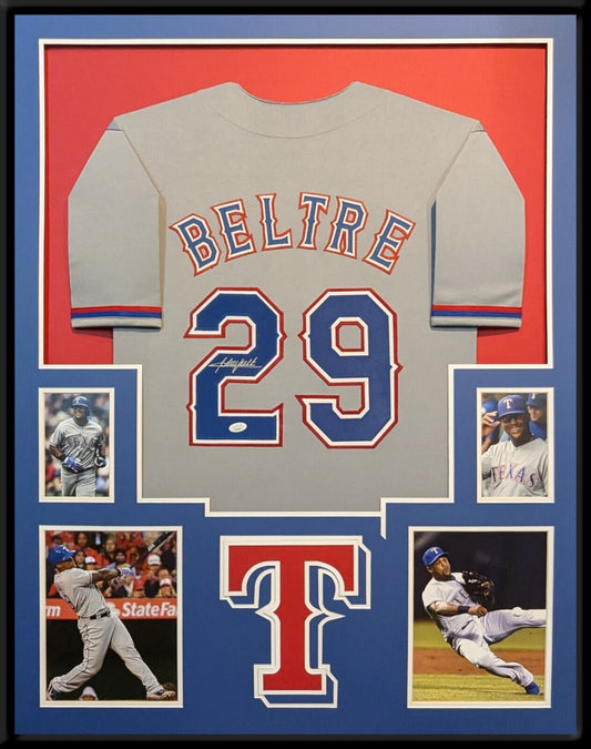 Framed Texas Rangers Adrian Beltre Autographed Signed Jersey Jsa Coa
