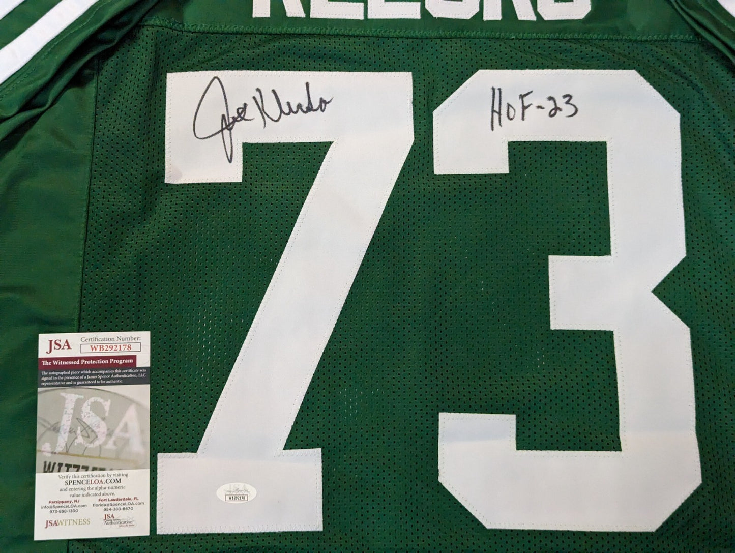 New York Jets Joe Klecko Autographed Signed Inscribed "Hof 23" Jersey Jsa Coa