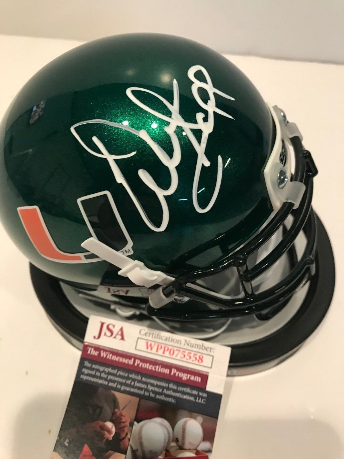 Warren Sapp Autographed Signed Miami Hurricanes Mini Helmet Jsa Coa
