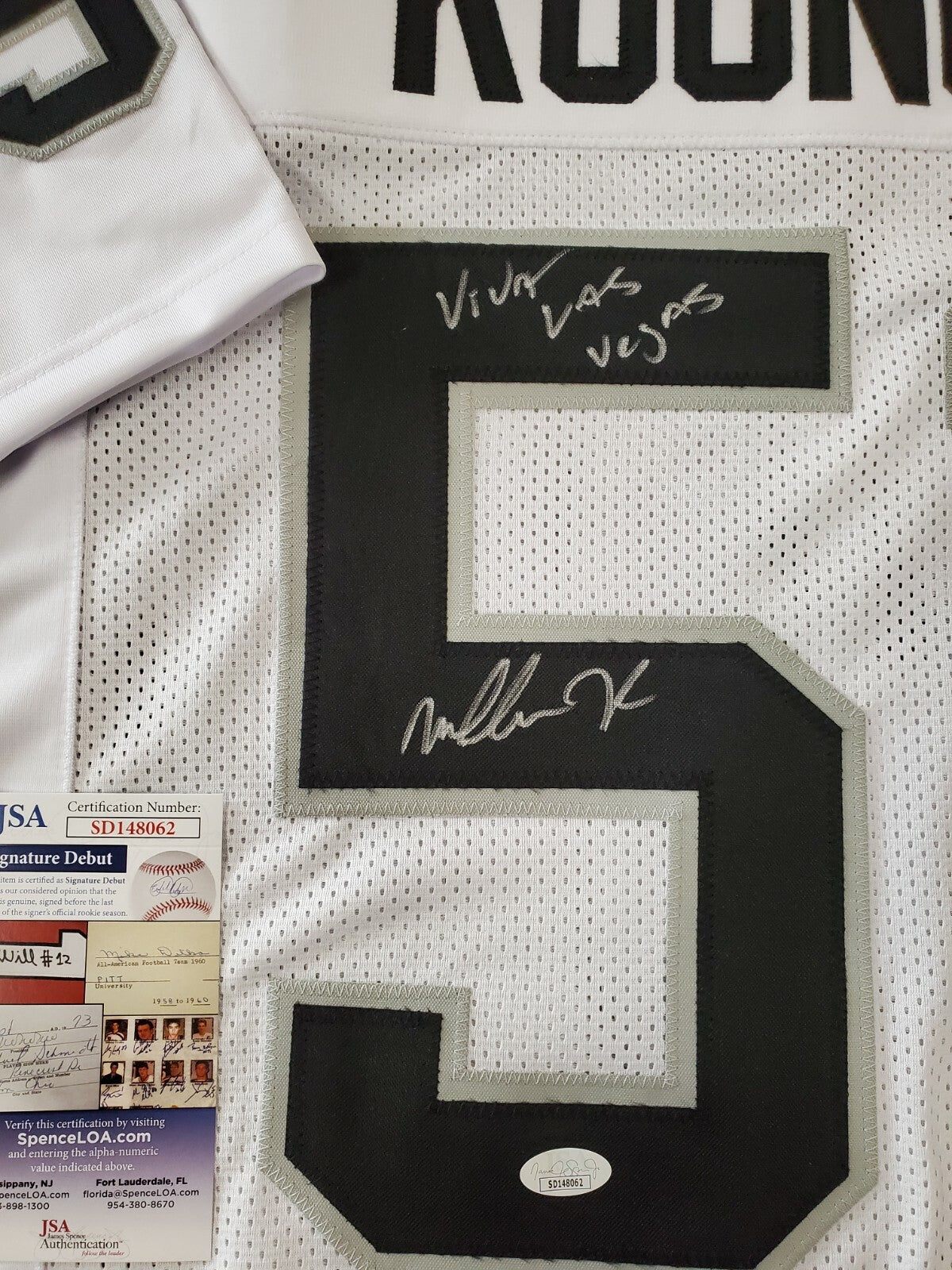 Las Vegas Raiders Malcolm Koonce Autographed Inscribed Jersey Jsa Coa