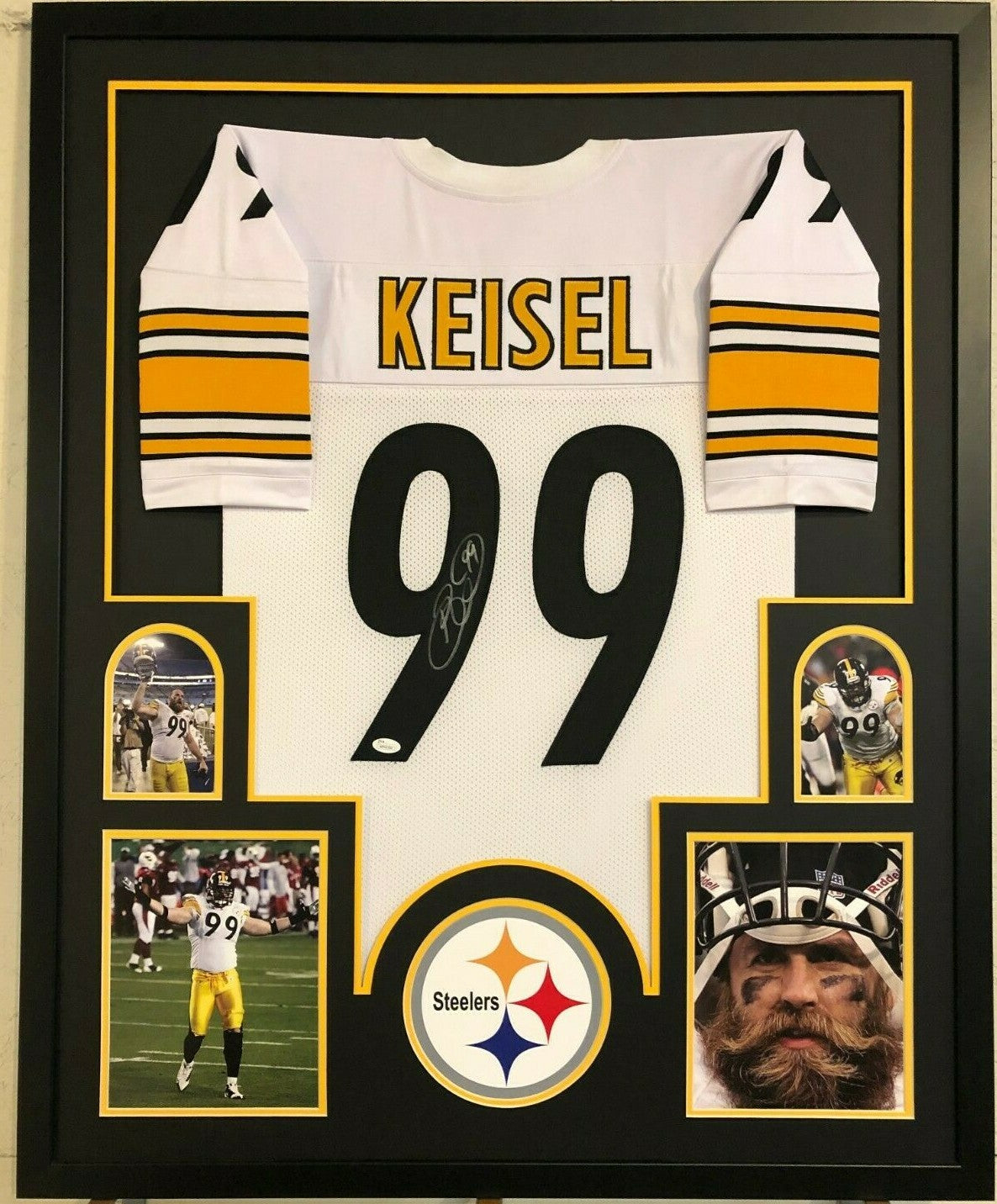 Framed Pittsburgh Steelers Brett Keisel Autographed Signed Jersey Jsa Coa
