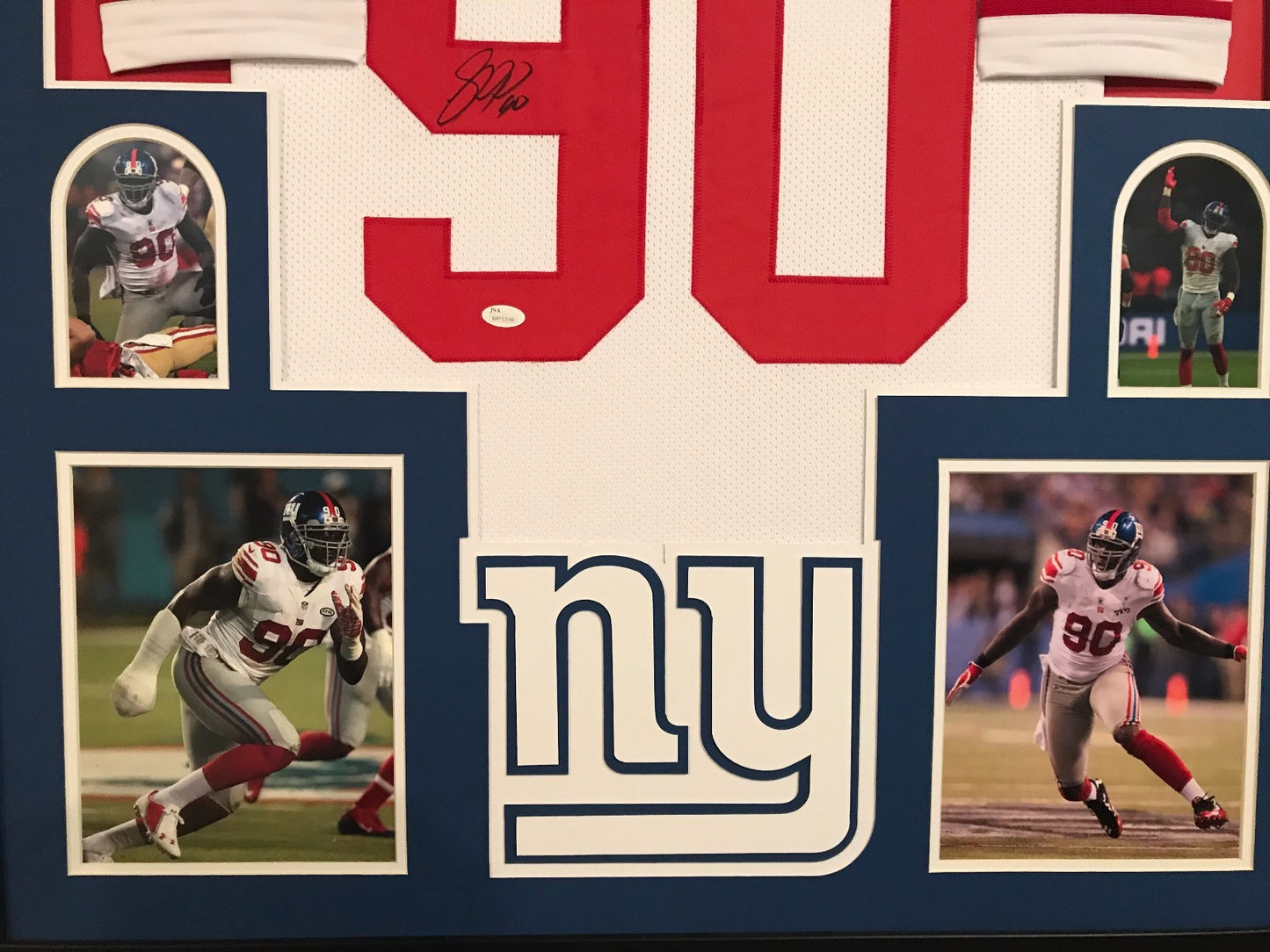 Framed Jason Pierre-Paul  Autographed Signed New York Giants Jersey Jsa Coa
