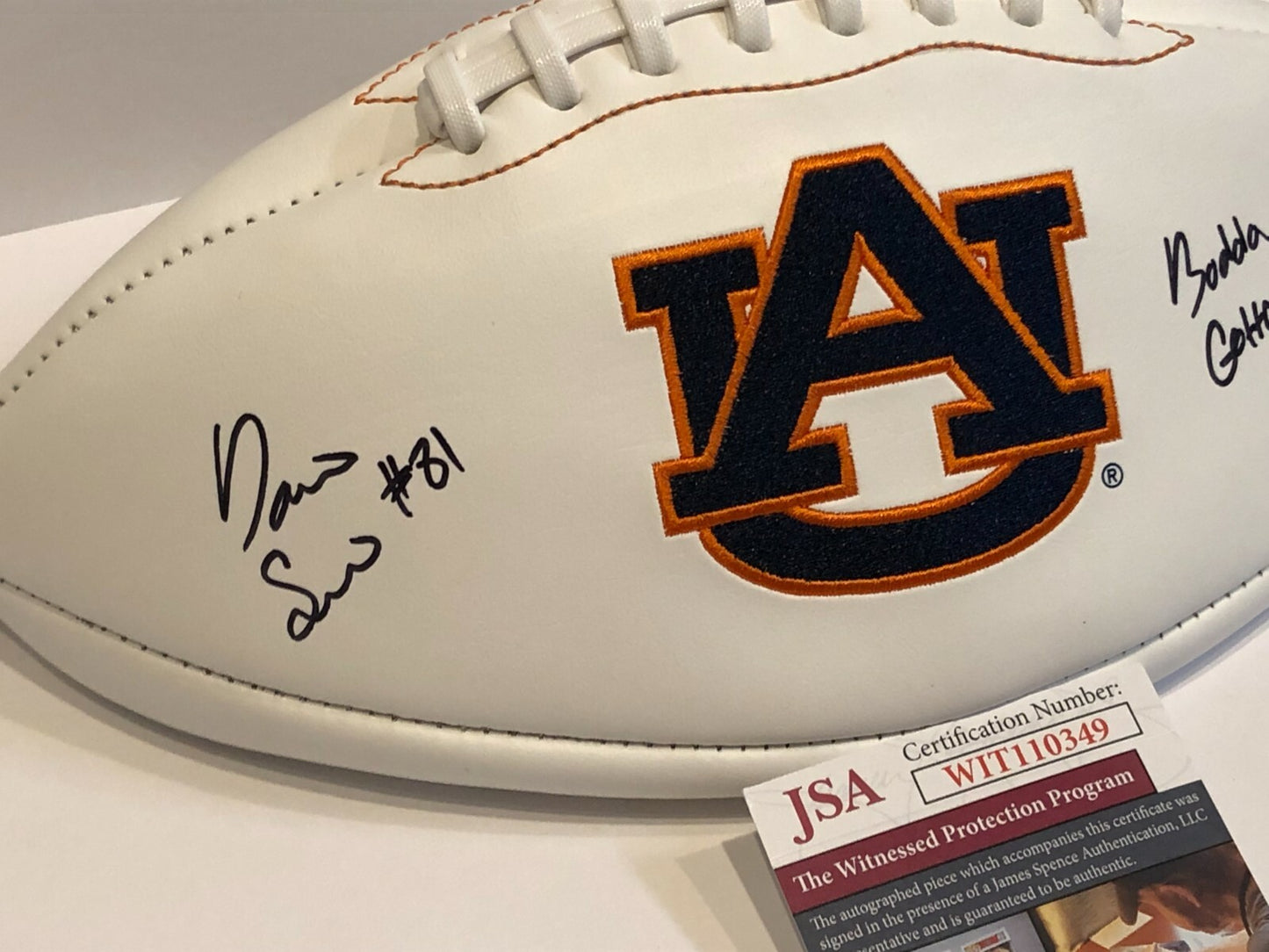 Darius Slayton Autographed Signed Inscribed Auburn Tigers Logo Football Jsa Coa