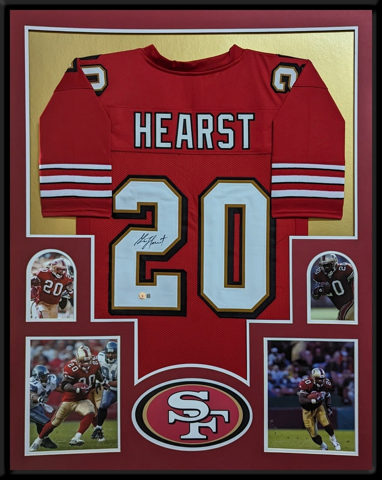 Framed San Francisco 49Ers Garrison Hearst Autograph Signed Jersey Beckett Holo