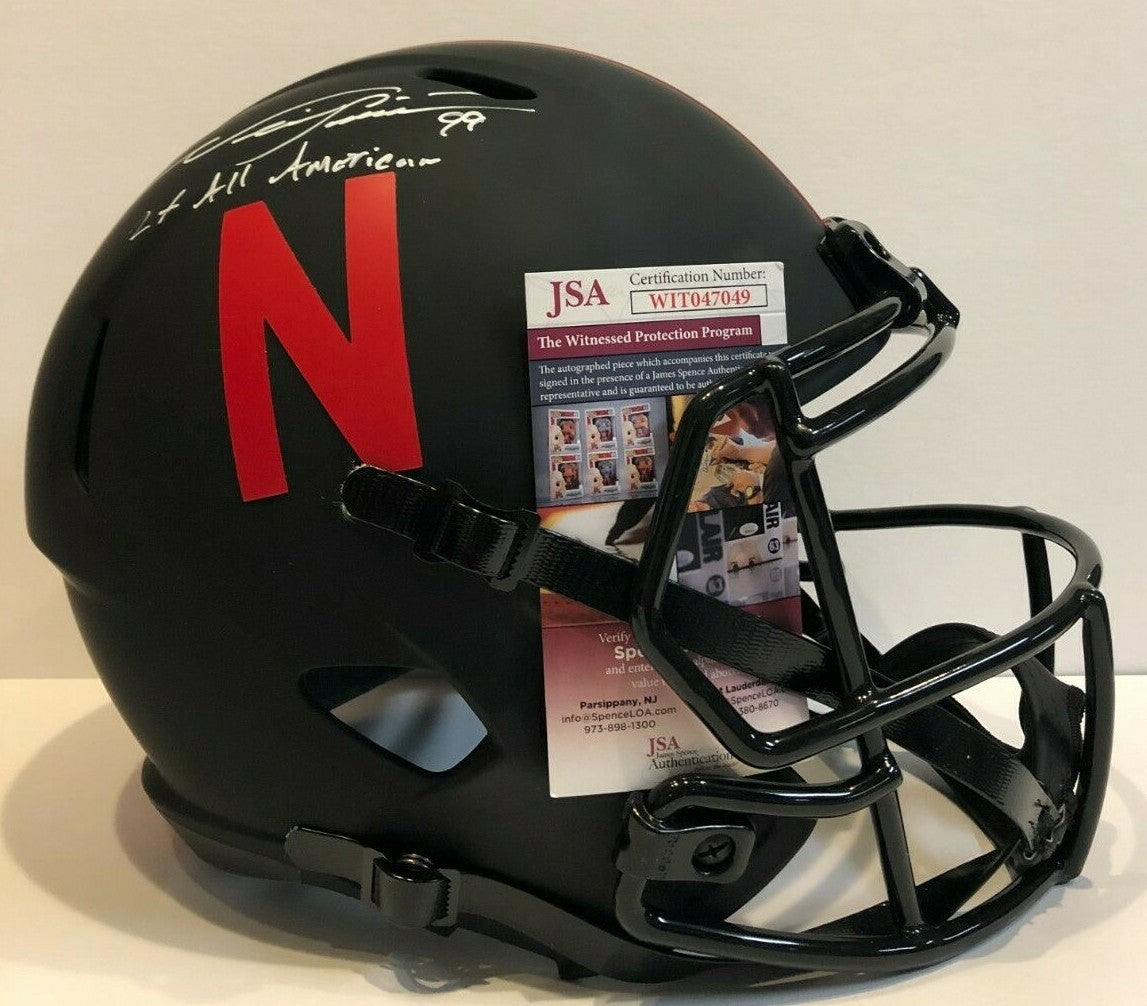 Neil Smith Signed Inscribed Nebraska Eclipse Replica Full Size Helmet Jsa Coa