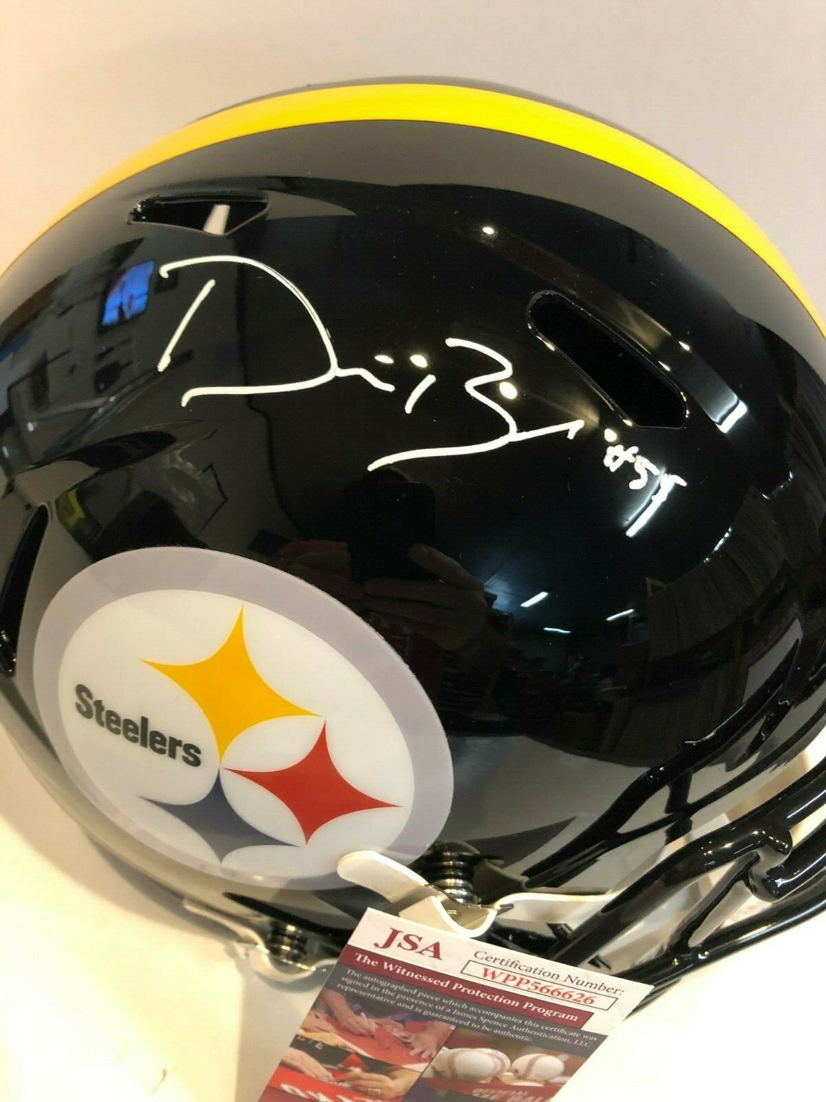 Devin Bush Signed Pittsburgh Steelers Full Size Speed Replica Helmet Jsa Coa