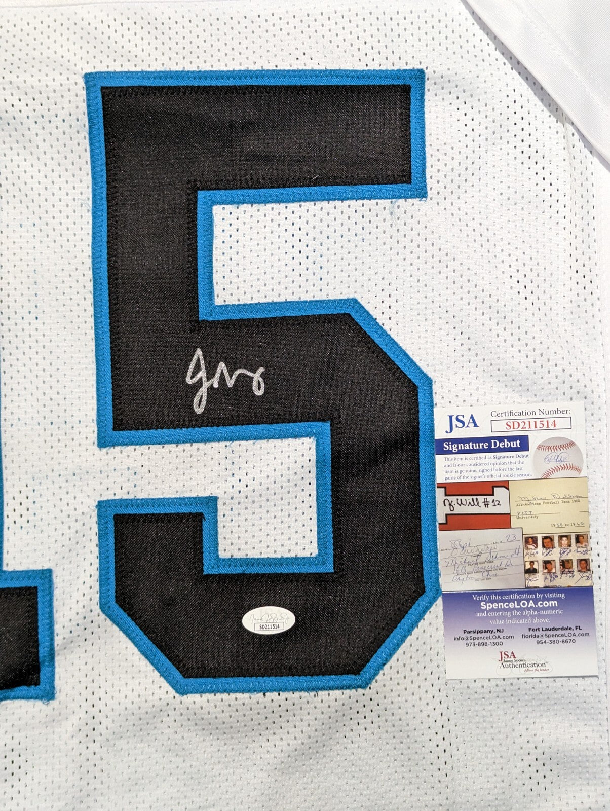 Carolina Panthers Jonathan Mingo Autographed Signed Jersey Jsa  Coa