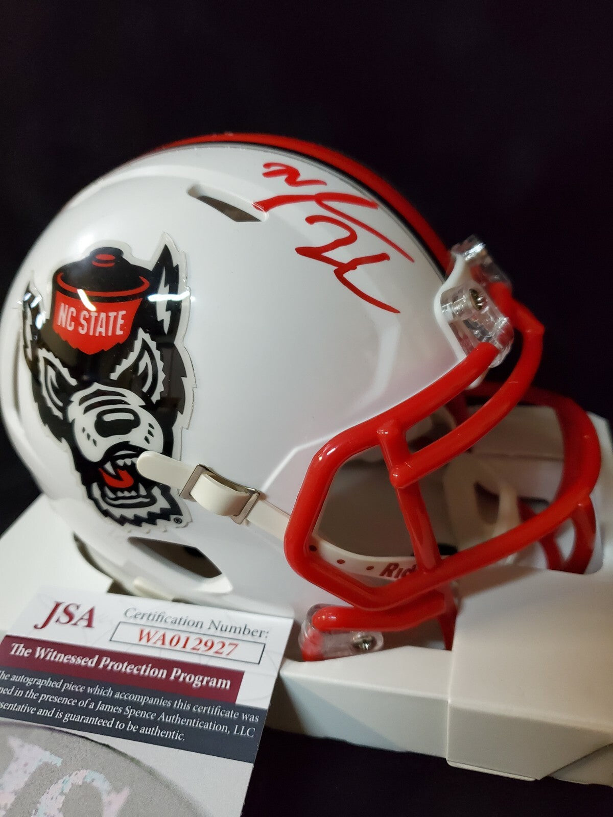 Nyheim Hines Autographed Signed Nc State Speed Mini Helmet Jsa Coa