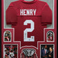 Framed Alabama Crimson Tide Derrick Henry Autographed Signed Jersey Leaf Coa