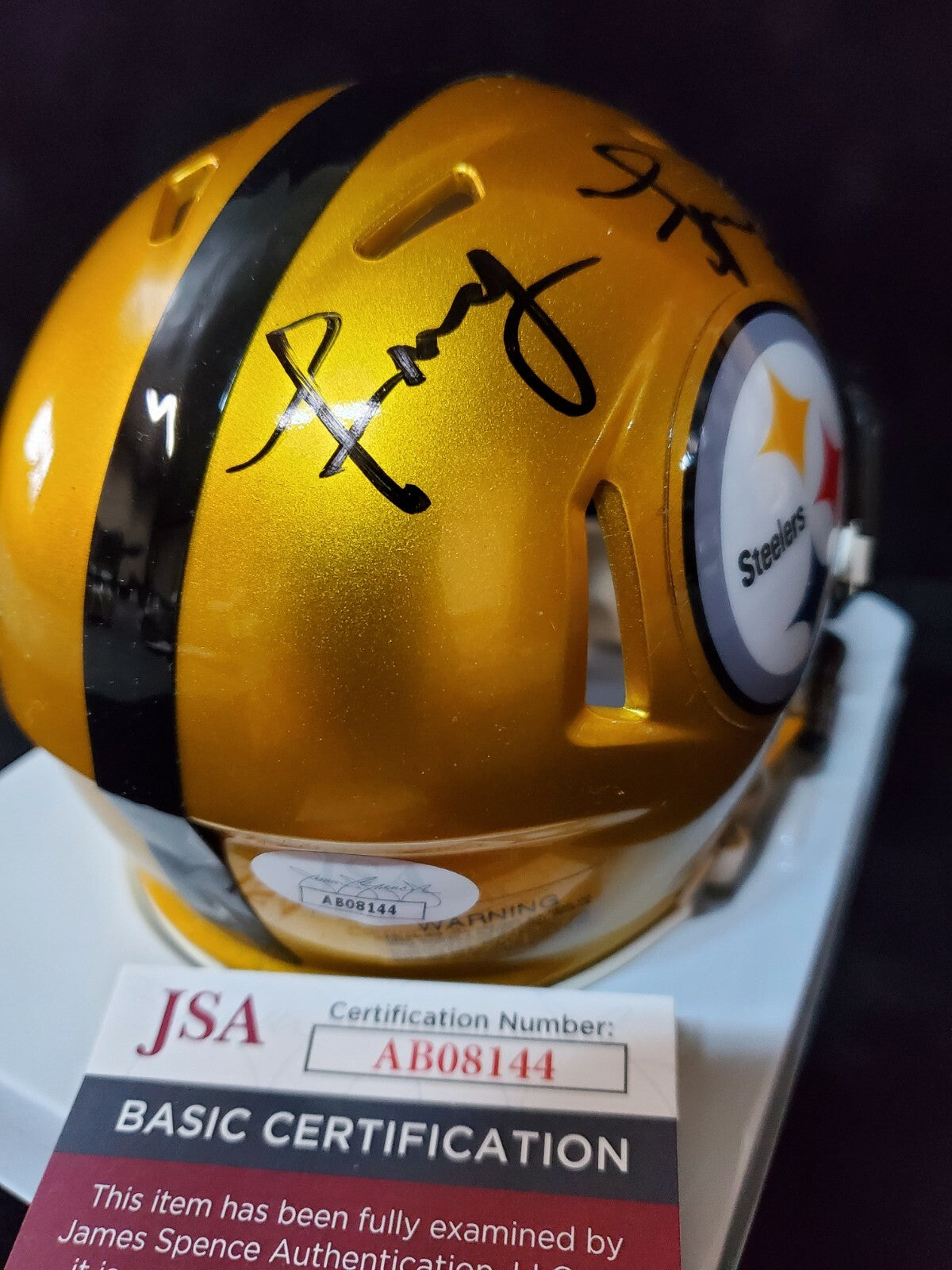 Pittsburgh Steelers John "Frenchy" Fuqua Signed Flash Mini Helmet Jsa Coa