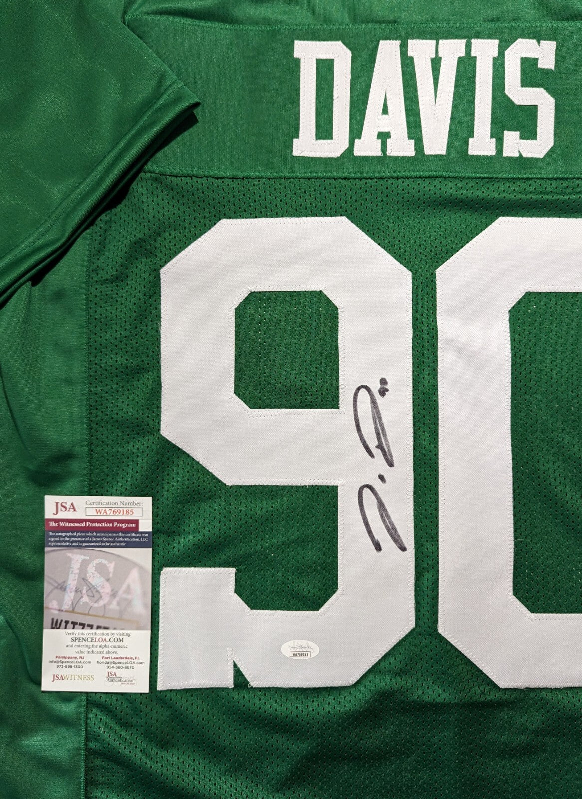 Philadelphia Eagles Jordan Davis Autographed Signed Jersey Jsa Coa