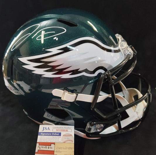 Philadelphia Eagles Jordan Davis Signed Full Size Speed Replica Helmet Jsa Coa