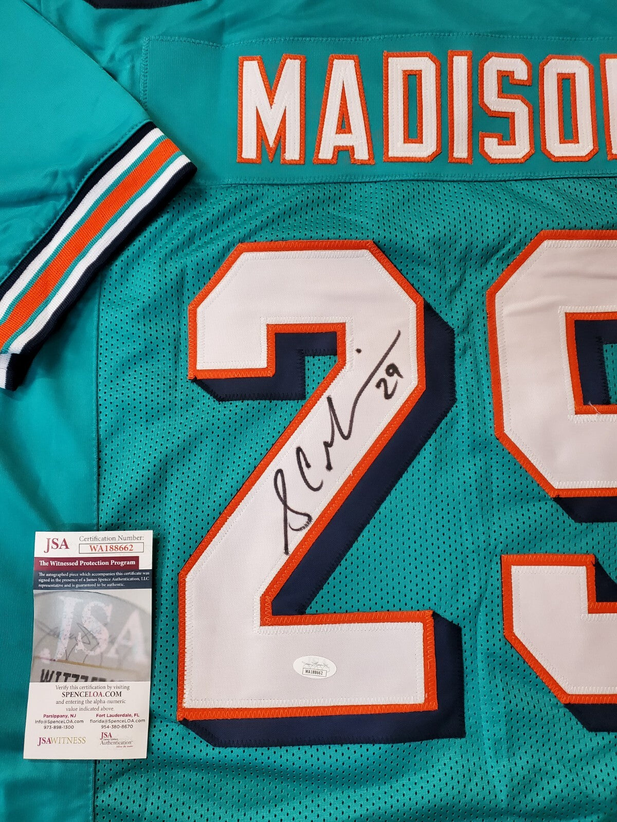 Miami Dolphins Sam Madison Autographed Signed Jersey Jsa Coa