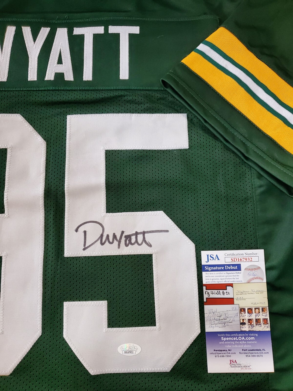 Green Bay Packers Devonte Wyatt Autographed Signed Jersey Jsa Coa