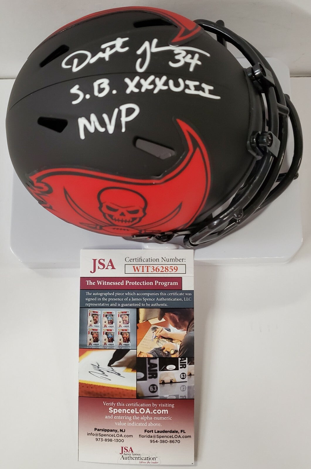 Dexter Jackson Autographed Inscribed Tampa Bay Bucs Eclipse Mini Helmet Jsa Coa