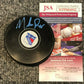 Mike Richter Autographed Signed N.Y. Rangers Logo Puck Jsa Coa