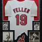 Suede Framed Cleveland Indians Bob Feller Autographed Inscribed Jersey Jsa Coa