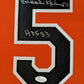 Framed Suede Baltimore Orioles Brooks Robinson Signed Inscribed Jersey Jsa Coa