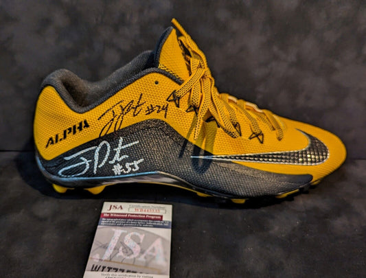 Pittsburgh Steelers Joey Porter Jr & Sr Dual Autographed Signed Cleat Jsa Coa