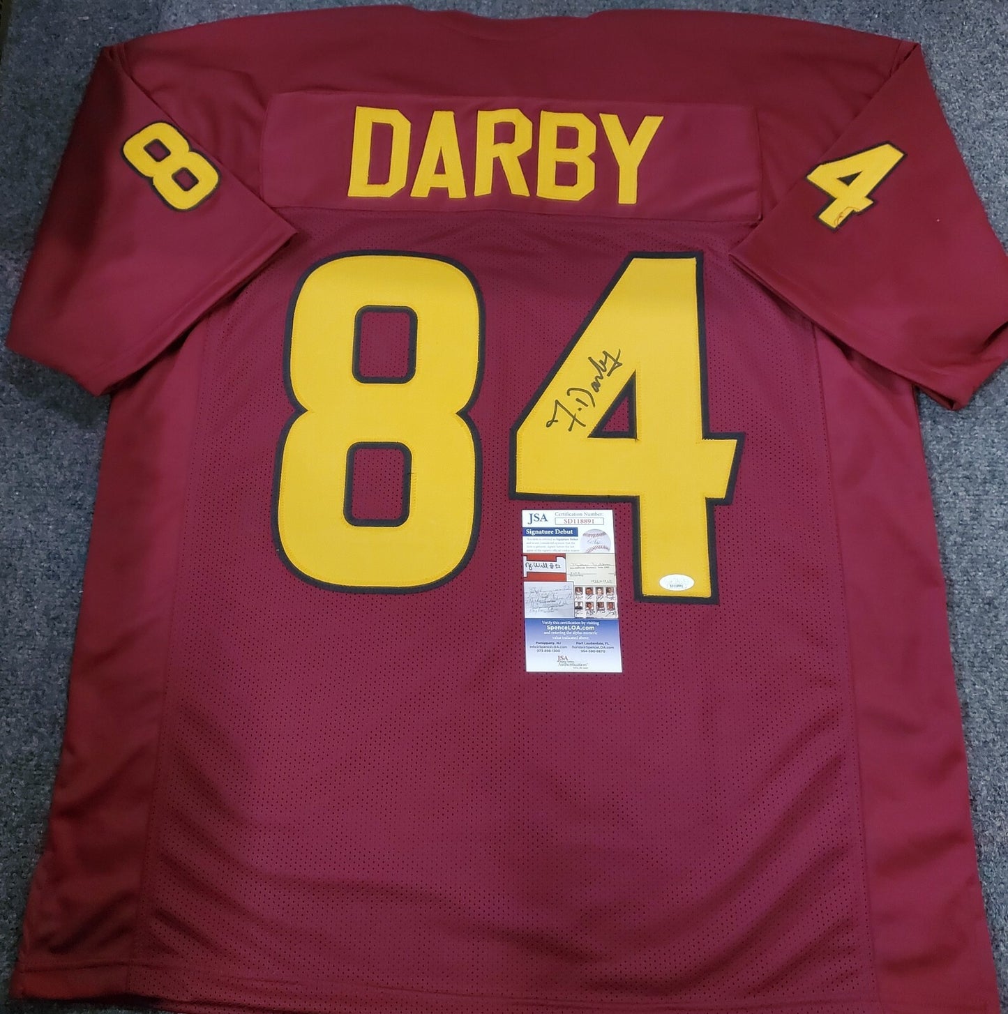 Arizona State Sun Devils Frank Darby Autographed Signed Jersey Jsa Coa