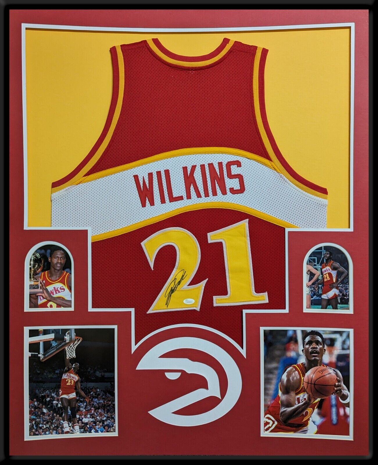 MVP Authentics Framed Signed Autographed Dominique Wilkins Atlanta Hawks Jersey Jsa Coa 450 sports jersey framing , jersey framing