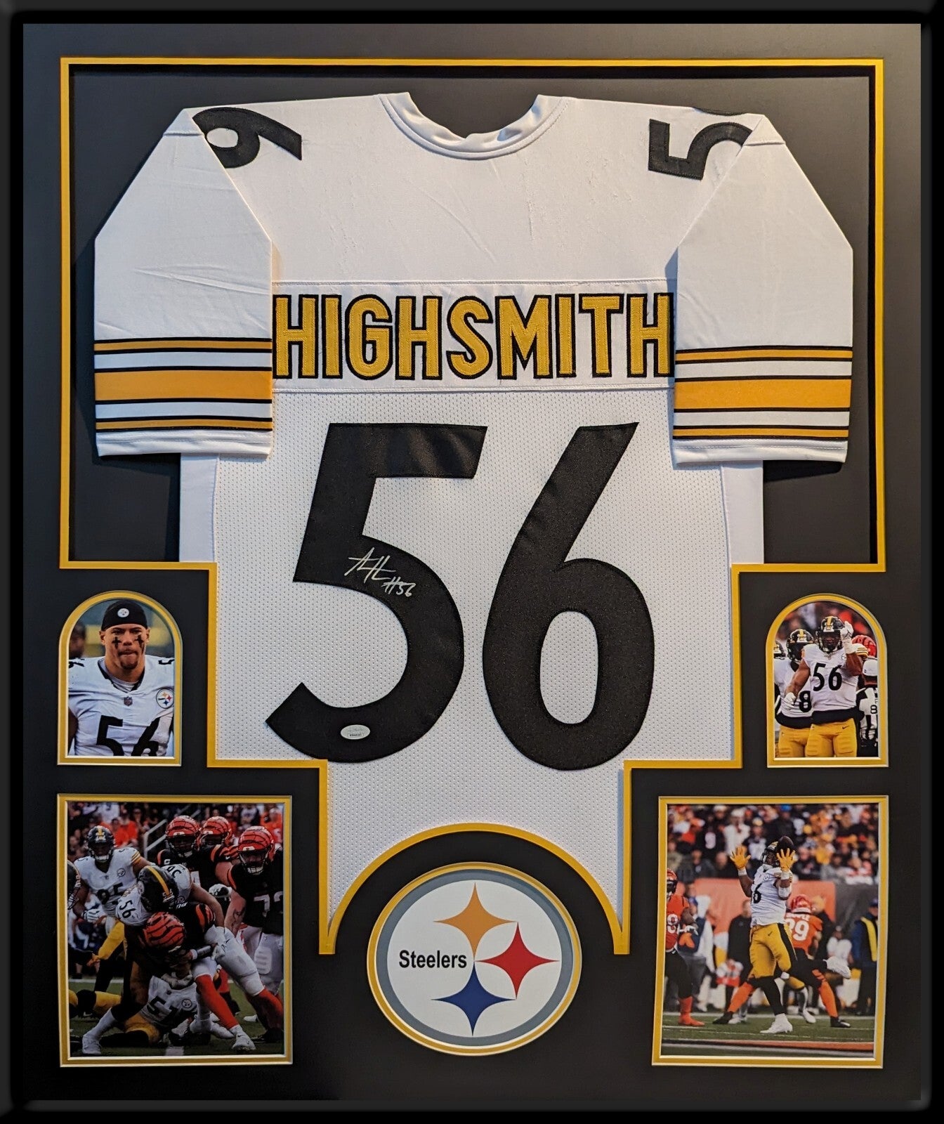 Framed Pittsburgh Steelers Alex Highsmith Autographed Signed Jersey Jsa Coa