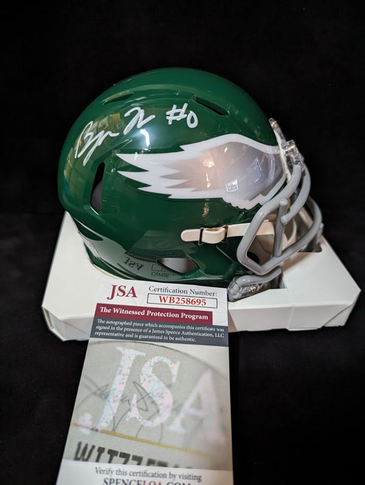 Philadelphia Eagles Bryce Huff Autographed Signed Throwback Mini Helmet Jsa Coa